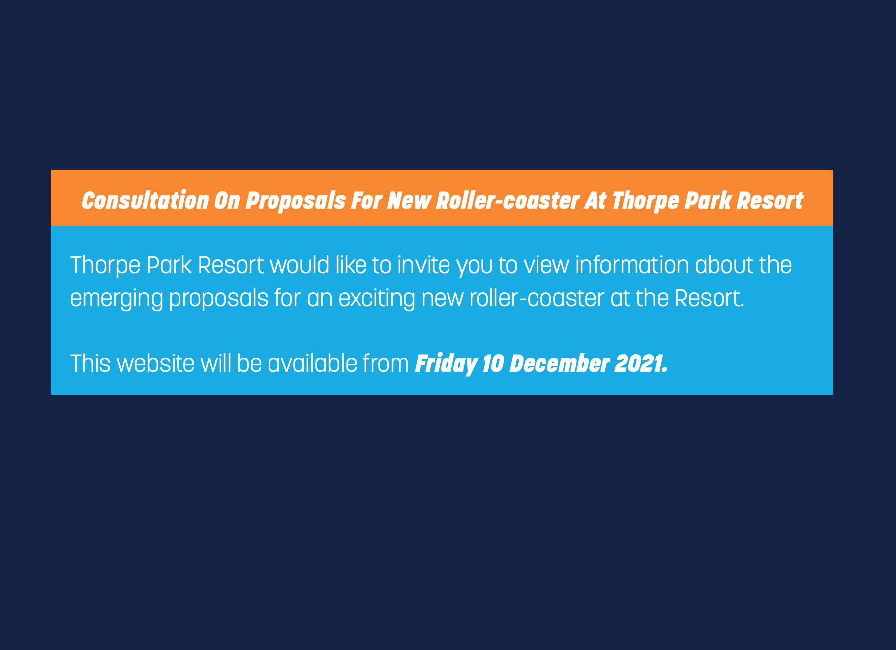 Thorpe Park To Launch Public Consultation For New Rollercoaster