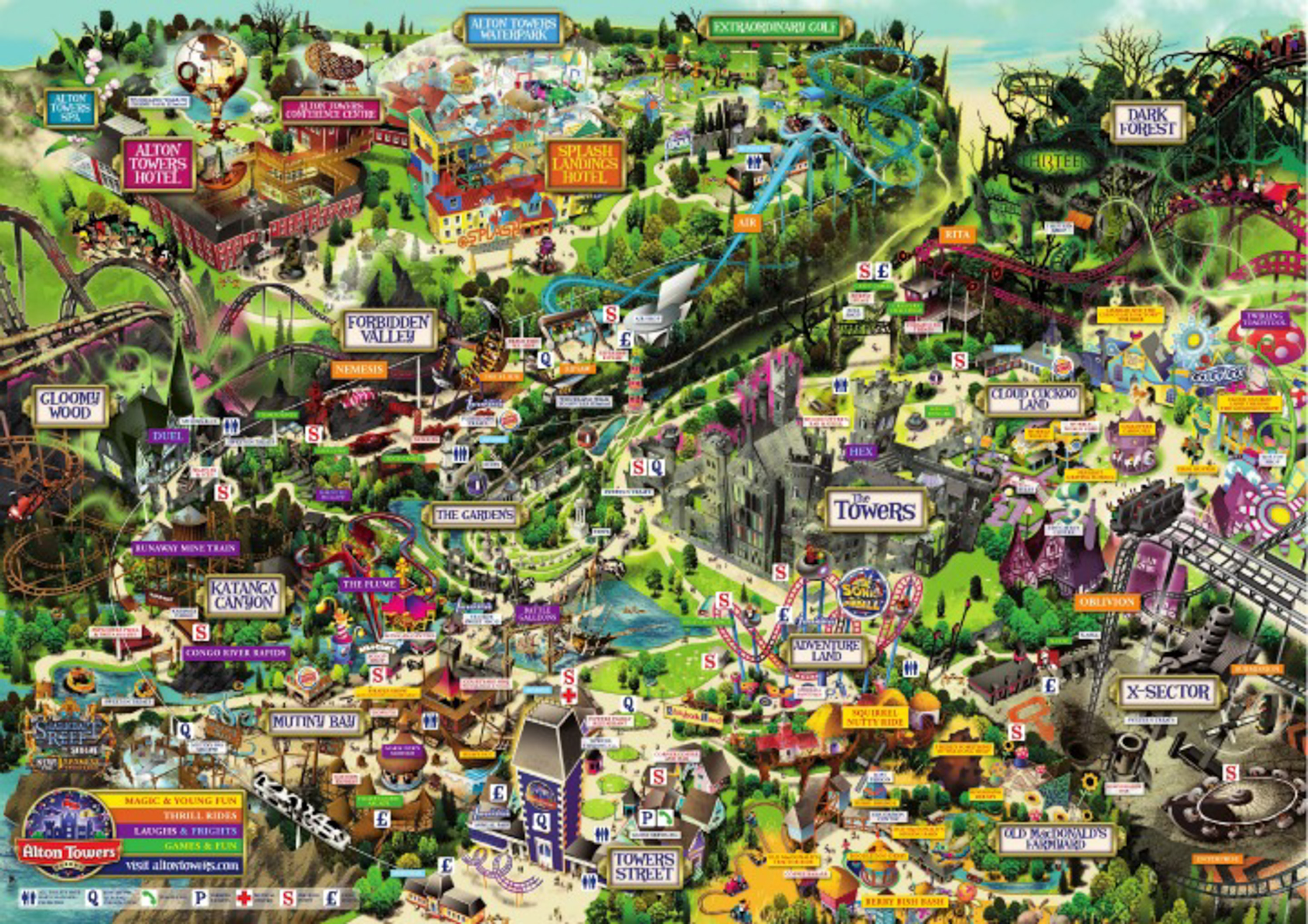 Alton Towers 2011 Map