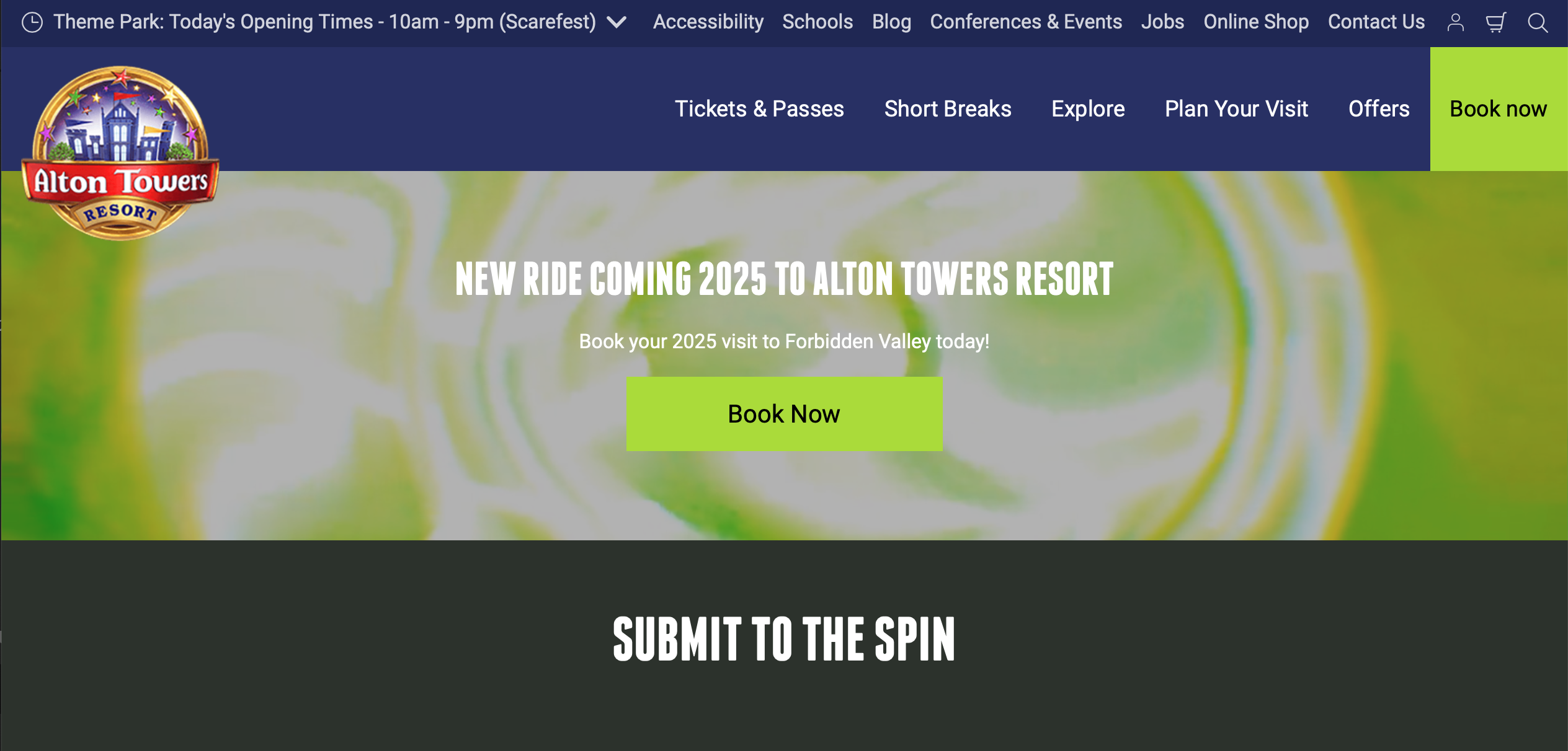 Alton Towers 2025 Submit To The Spin