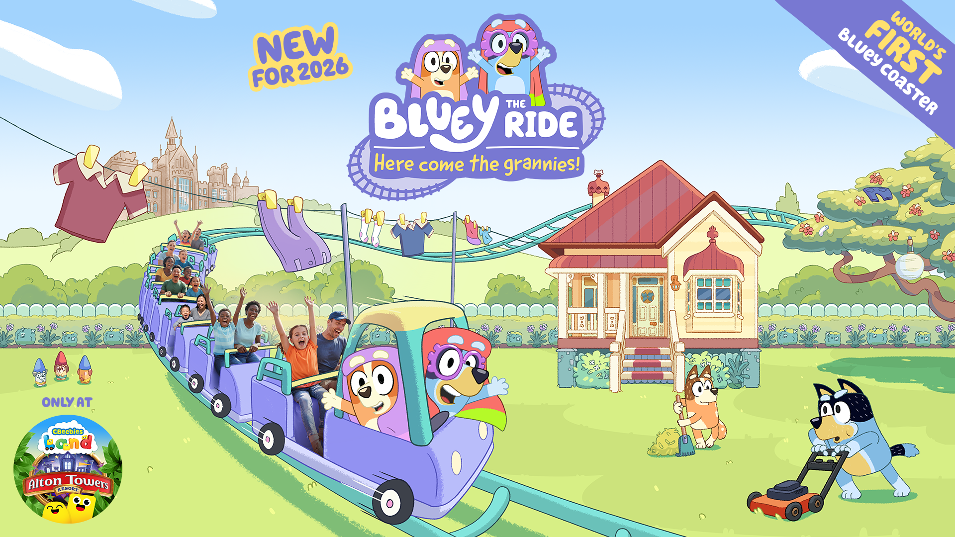New For 2026 At Alton Towers Bluey the Ride: Here Come the Grannies!