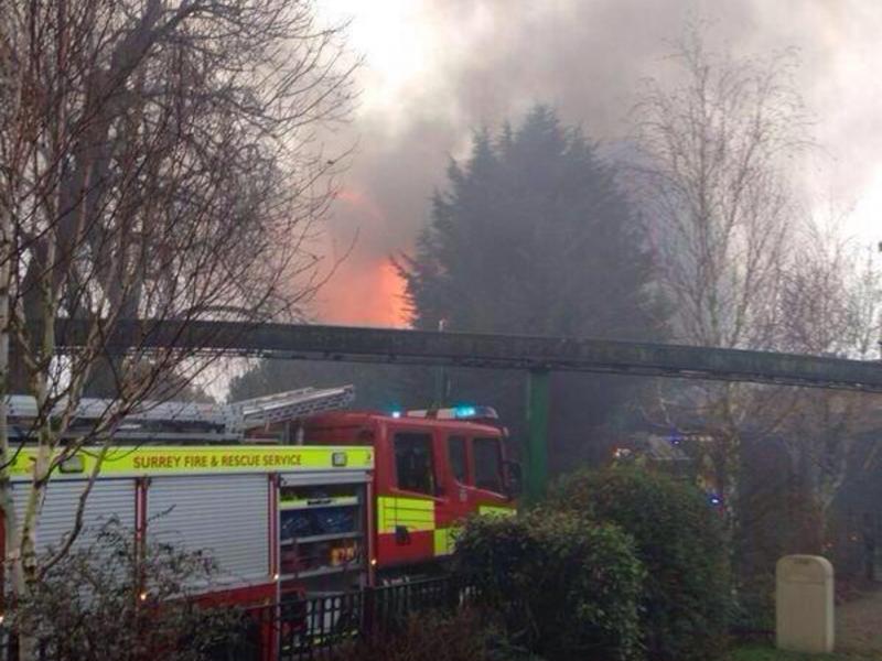 Chessington Creaky Cafe on fire