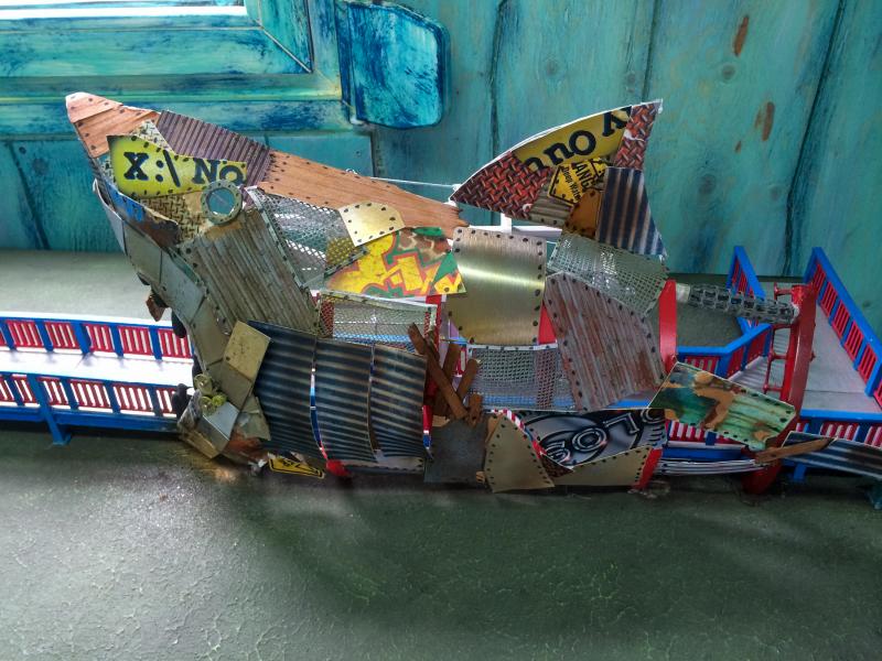 Thorpe Park Shark Hotel Model On Display