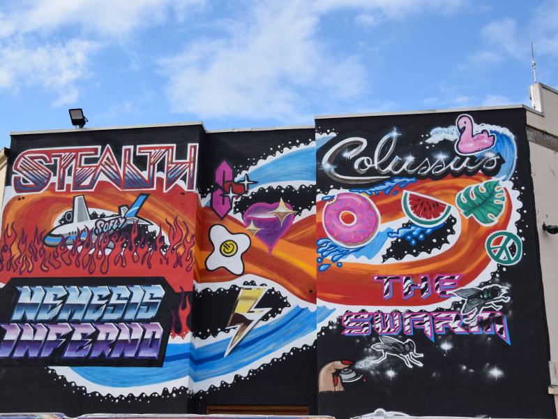 Graffiti Mural Revelled As Scaffolding Comes Down