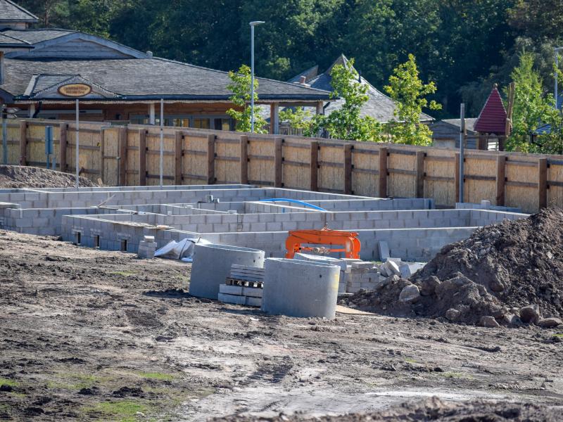 Construction continues on pod foundations