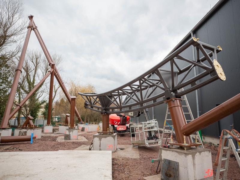 First Sections Of Track Installed For Voltron Coaster