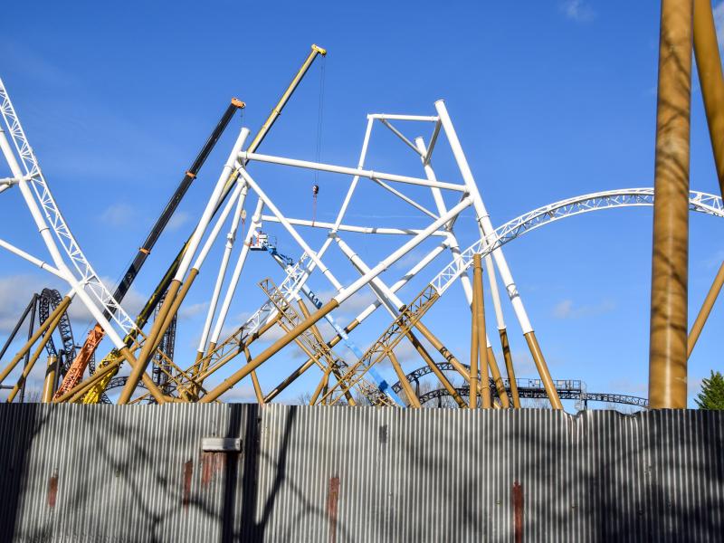 Hyperia Lift Hill Structure Rises Into The Air