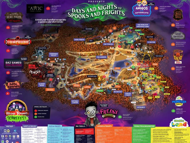 Alton Towers Scarefest 2024 Map Released