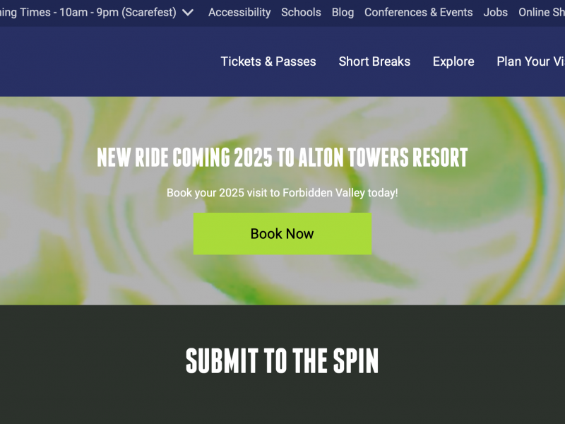 Alton Towers 2025 Submit To The Spin