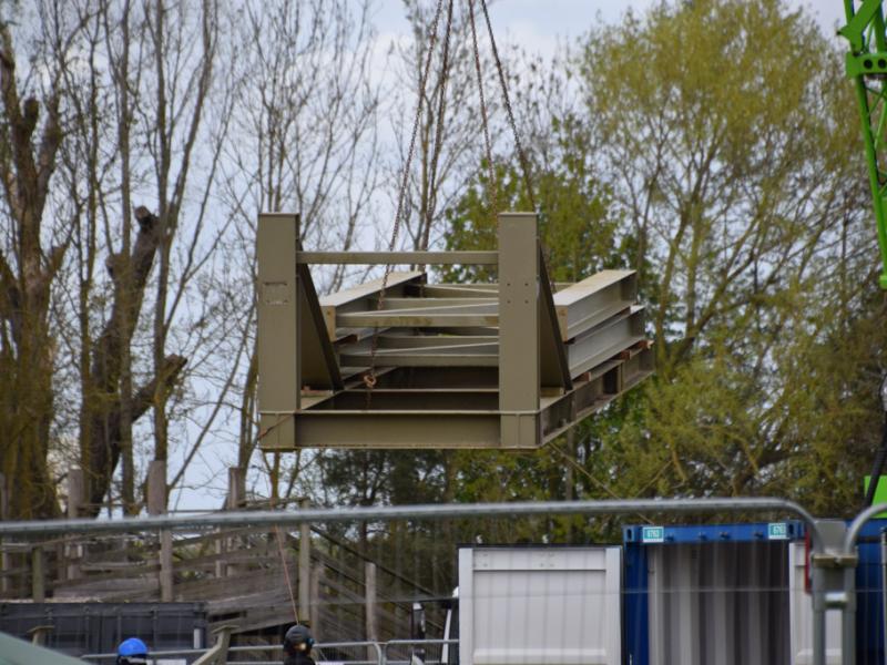 Kobra Craned onto Lorries as Minecraft World Construction Continues