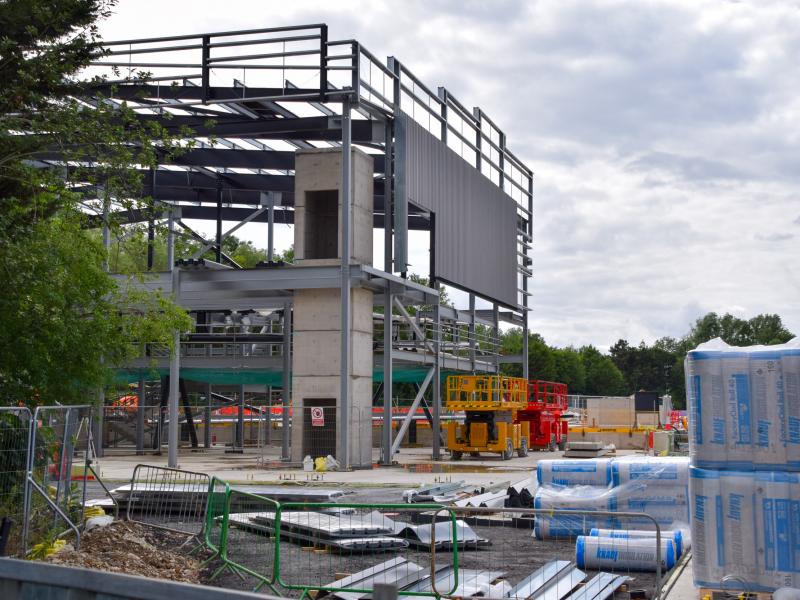 Minecraft Rollercoaster Station Begins to Be Enclosed at Chessington