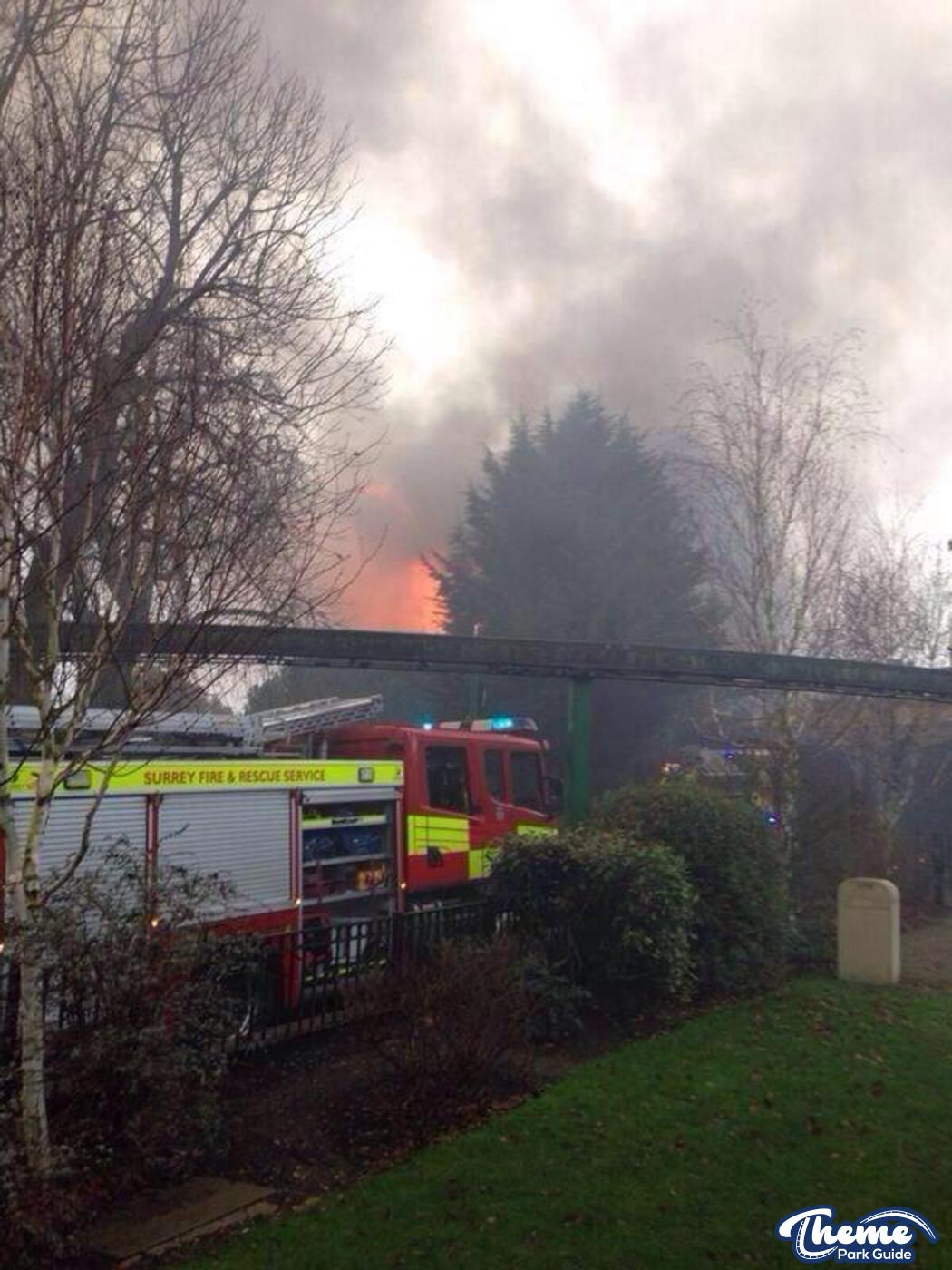 Chessington Creaky Cafe on fire