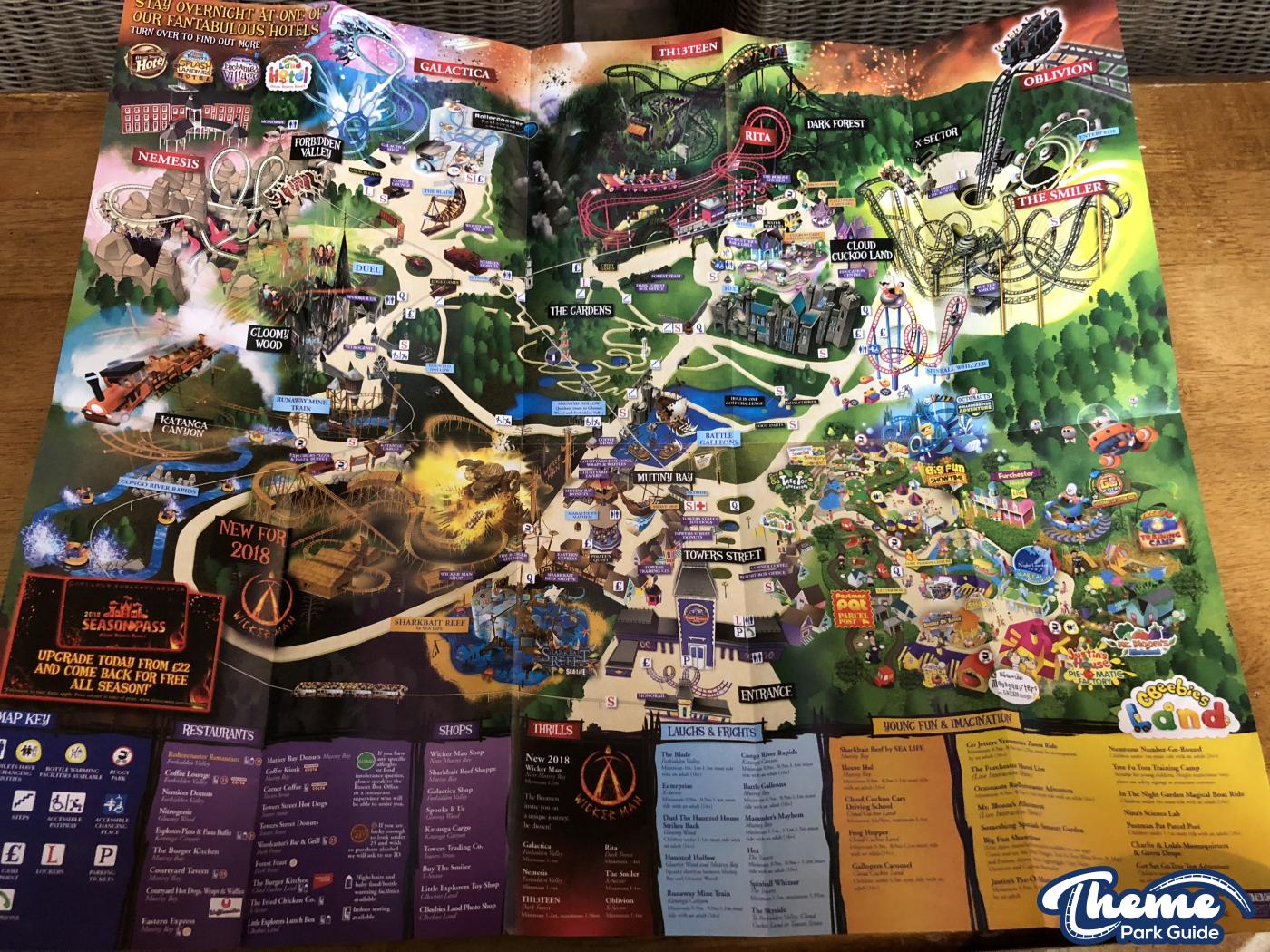 Alton Towers 2018 Map
