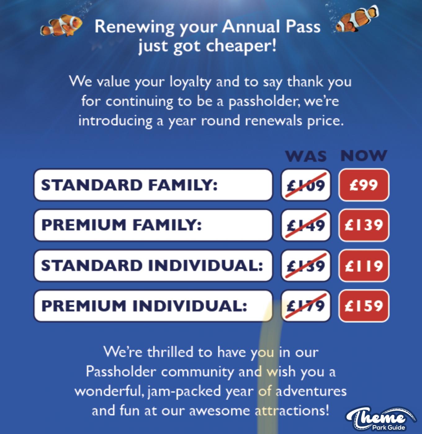 Merlin Annual Pass Renewals Rate Reduced