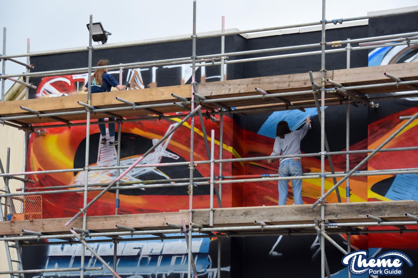 Work Beings On Thorpe Park Graffiti Mural