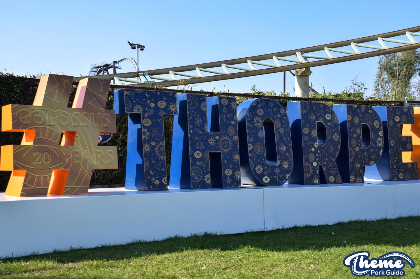 Thorpe Park Hashtag Sign Receives Colossus 20 Overlay