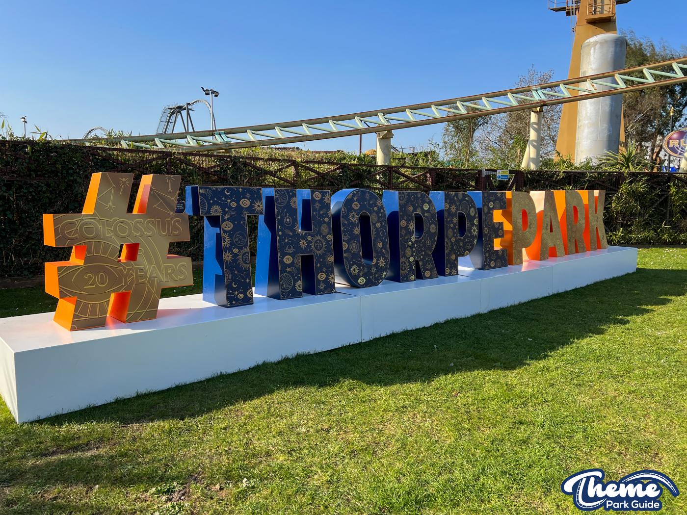 Thorpe Park Hashtag Sign Receives Colossus 20 Overlay