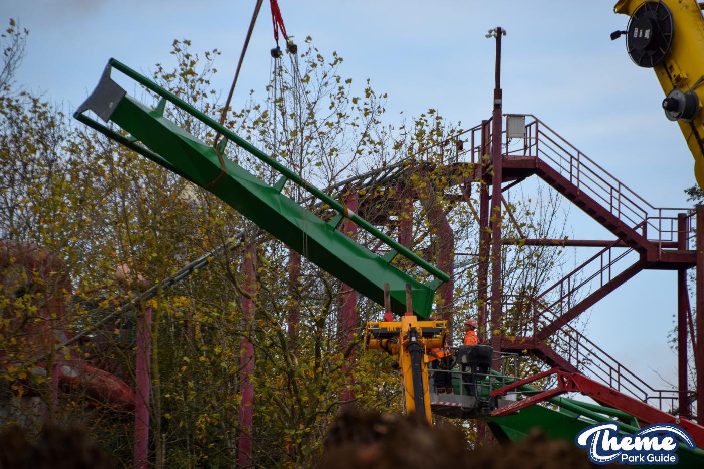 Sections Of Track For Jumanji Rollercoaster Installed