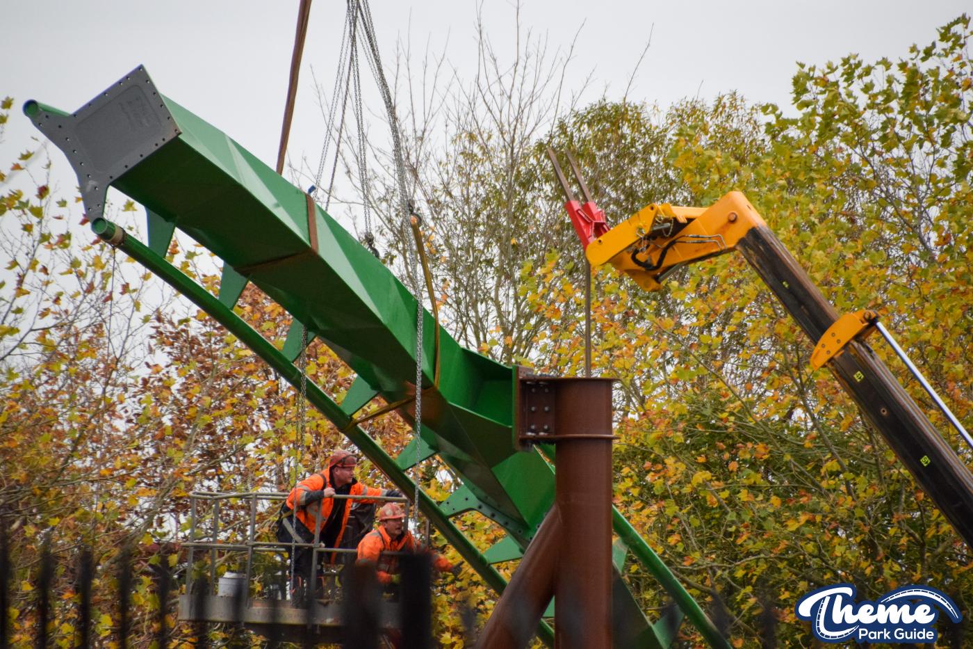 Sections Of Track For Jumanji Rollercoaster Installed