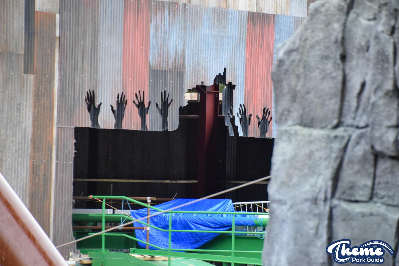Sections Of Track For Jumanji Rollercoaster Installed