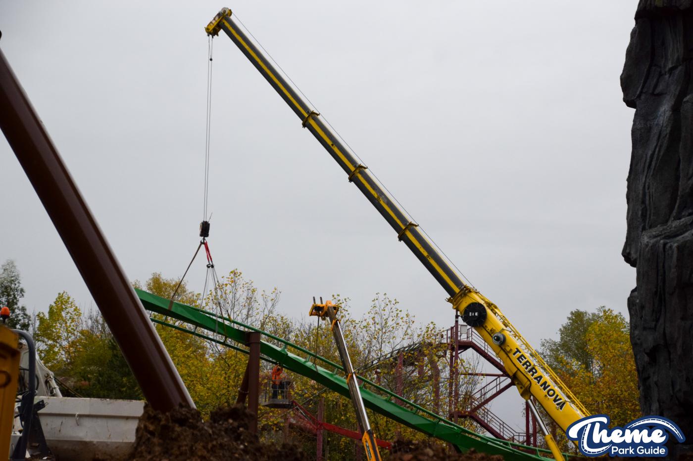 Sections Of Track For Jumanji Rollercoaster Installed