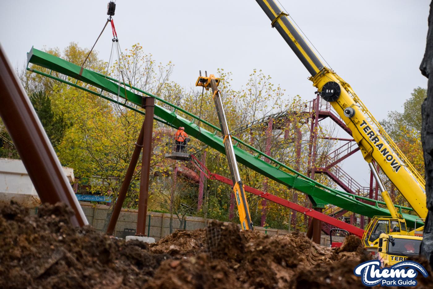Sections Of Track For Jumanji Rollercoaster Installed