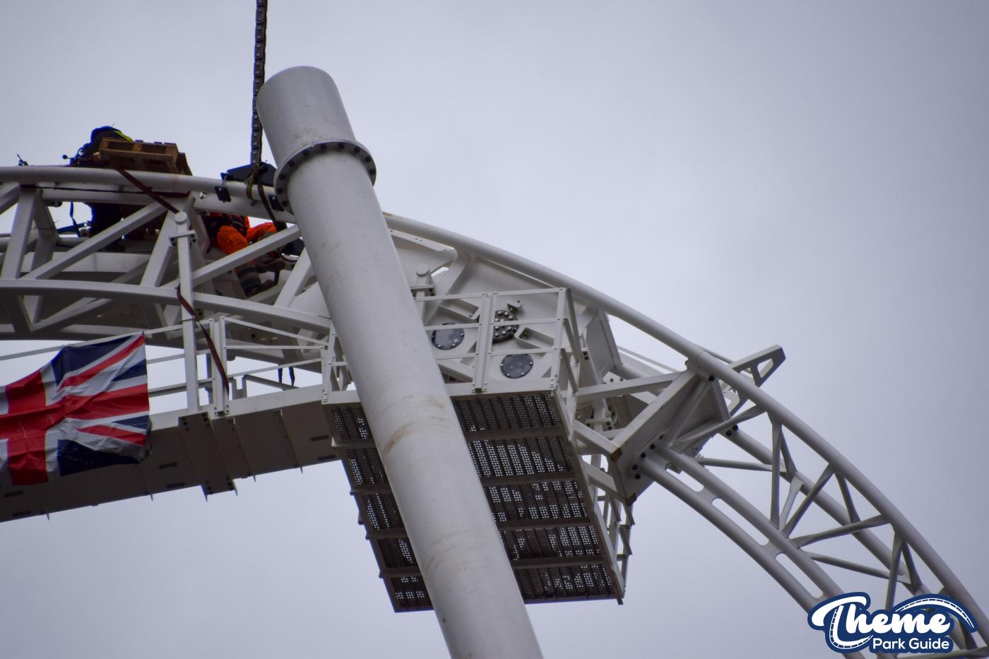 Hyperia Lift Hill Chain Installation Begins