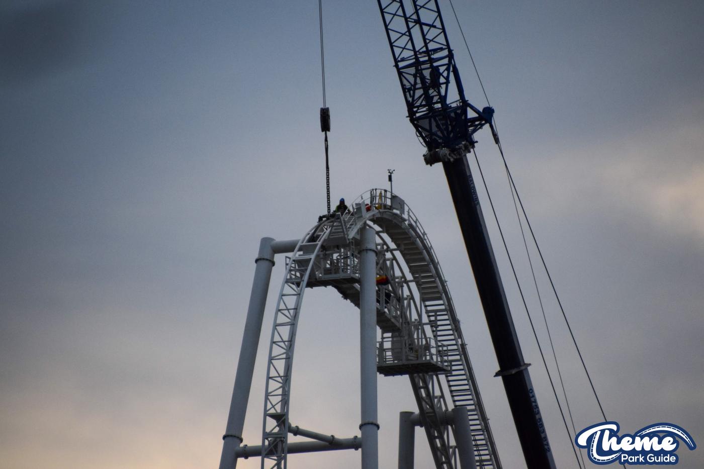 Hyperia Lift Hill Chain Installation Begins