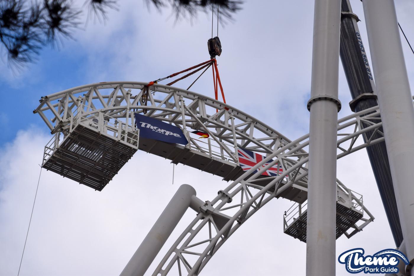 Hyperia Track Completed! Top Of Lift Hill Lifted Into Place