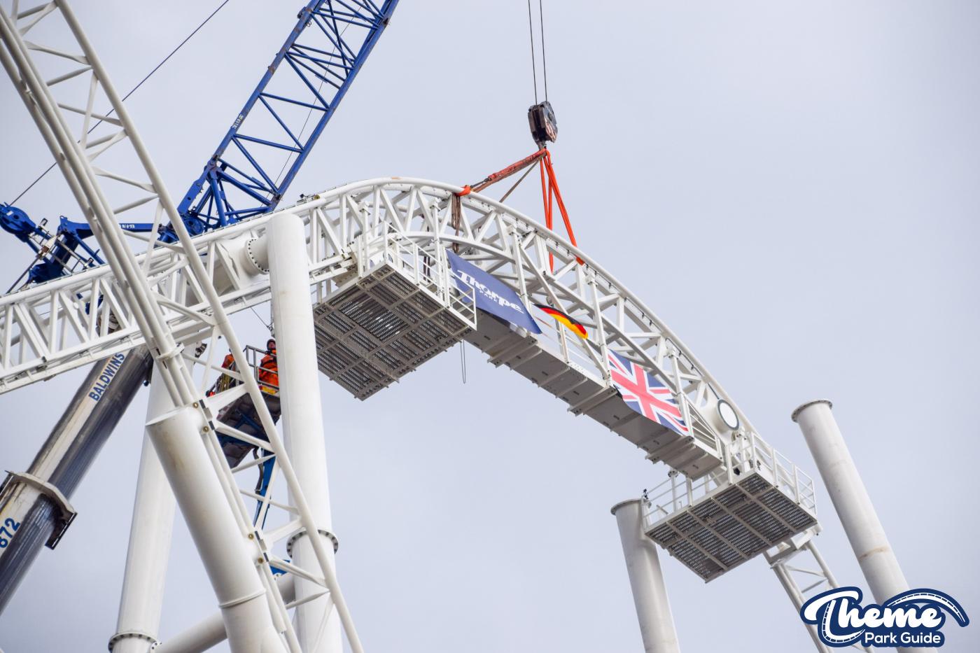 Hyperia Track Completed! Top Of Lift Hill Lifted Into Place