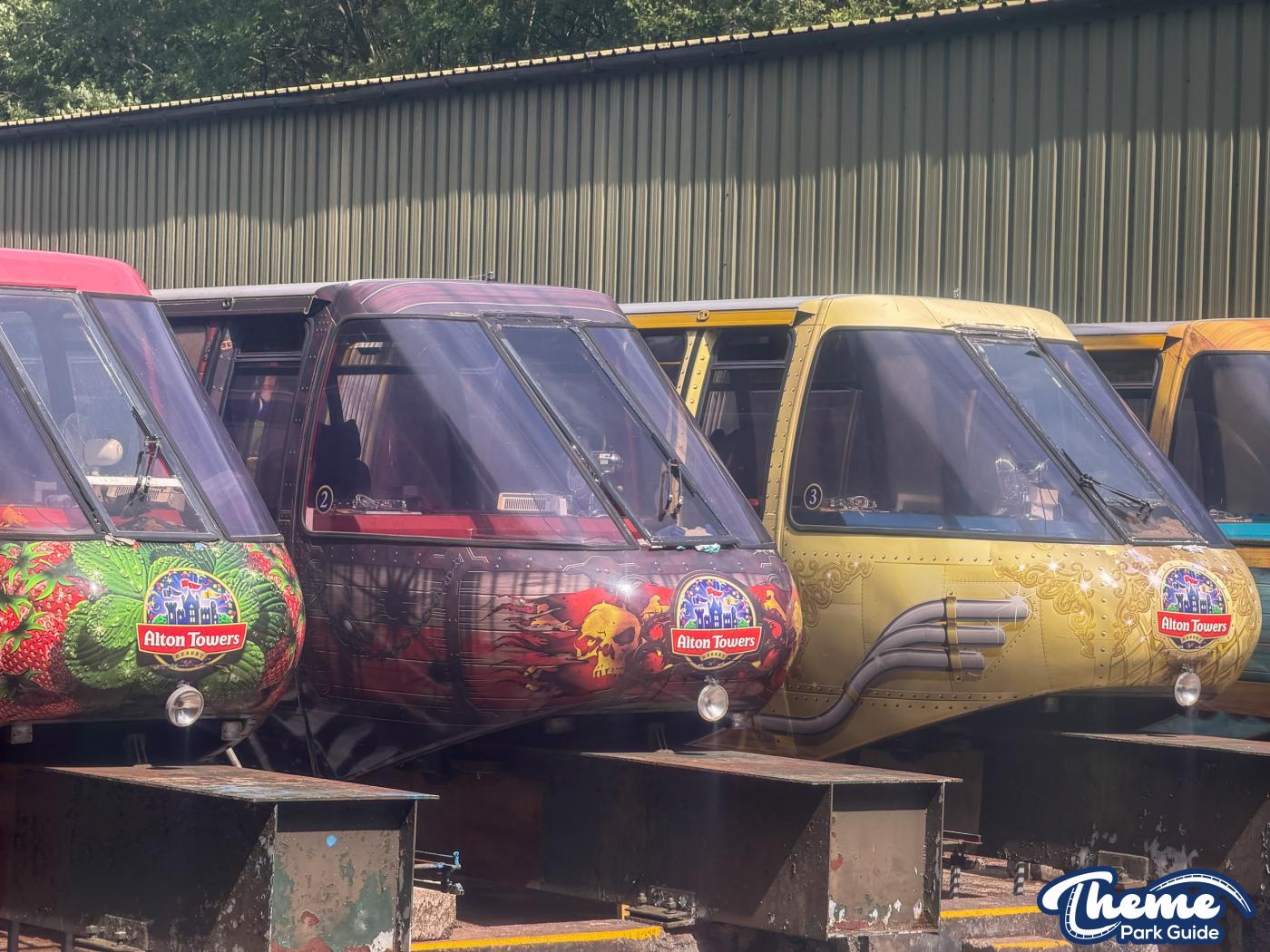 Alton Towers Monorail Window Vinyls Removed