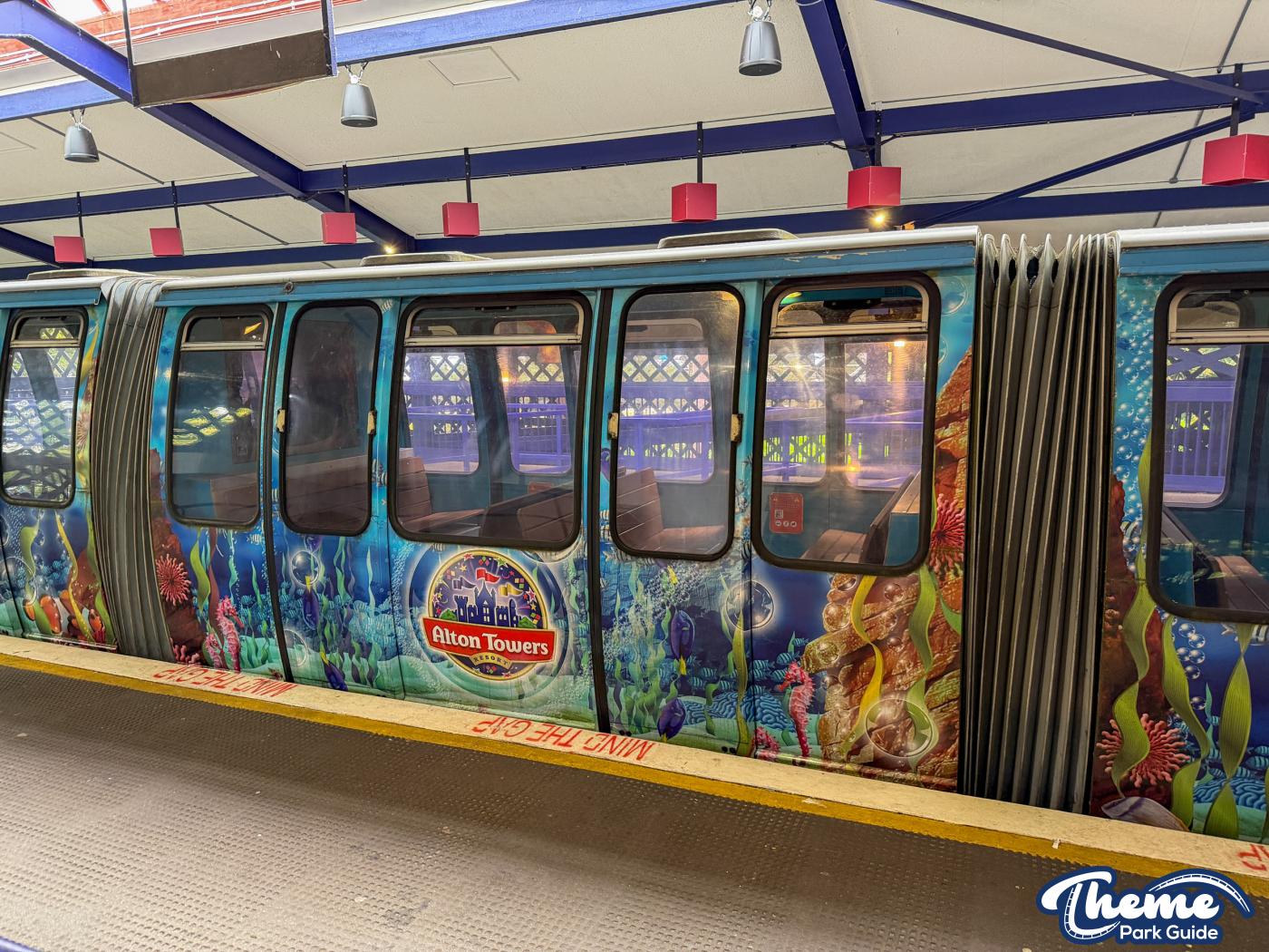Alton Towers Monorail Window Vinyls Removed