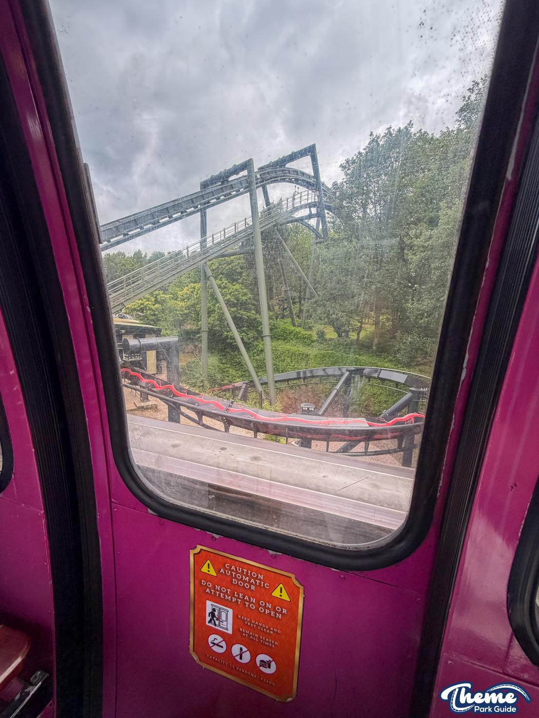 Alton Towers Monorail Window Vinyls Removed