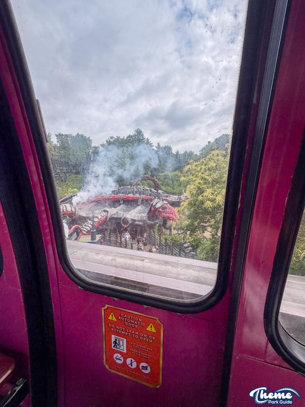 Alton Towers Monorail Window Vinyls Removed