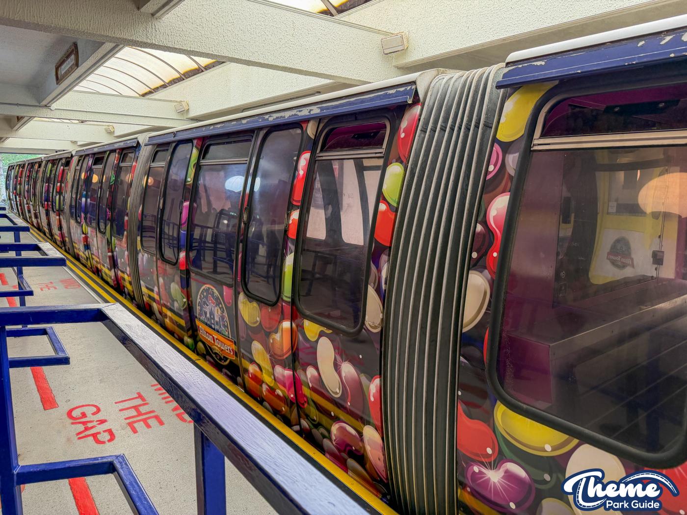 Alton Towers Monorail Window Vinyls Removed