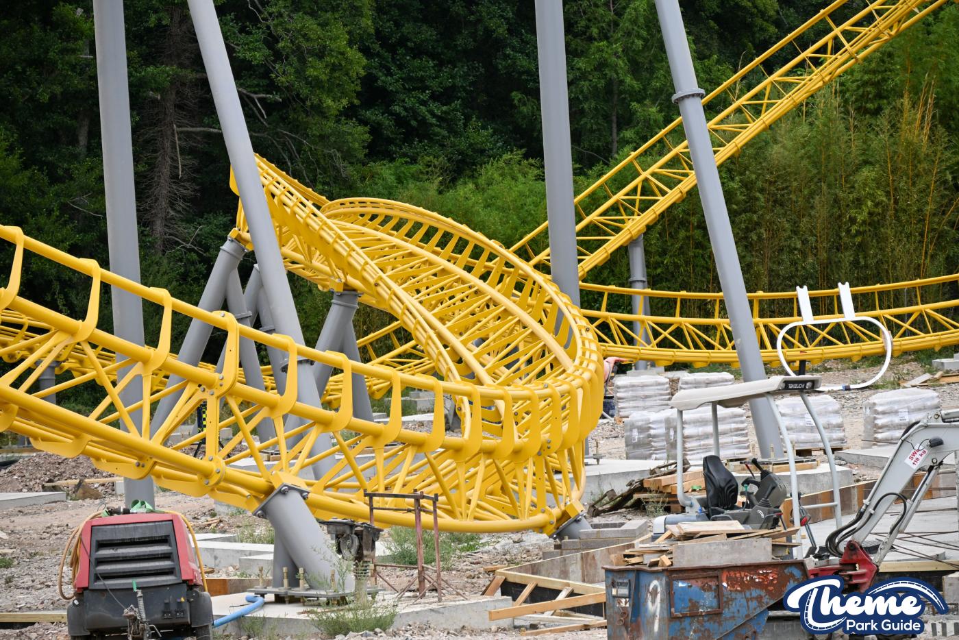 Serpent’s Curse Theming Installed as Construction Progresses at Paultons Park