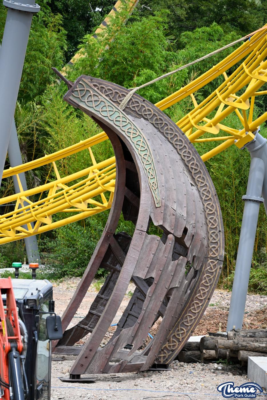 Serpent’s Curse Theming Installed as Construction Progresses at Paultons Park