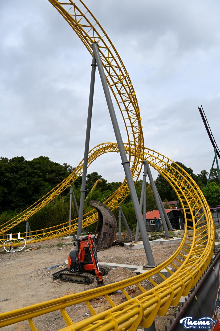 Serpent’s Curse Theming Installed as Construction Progresses at Paultons Park