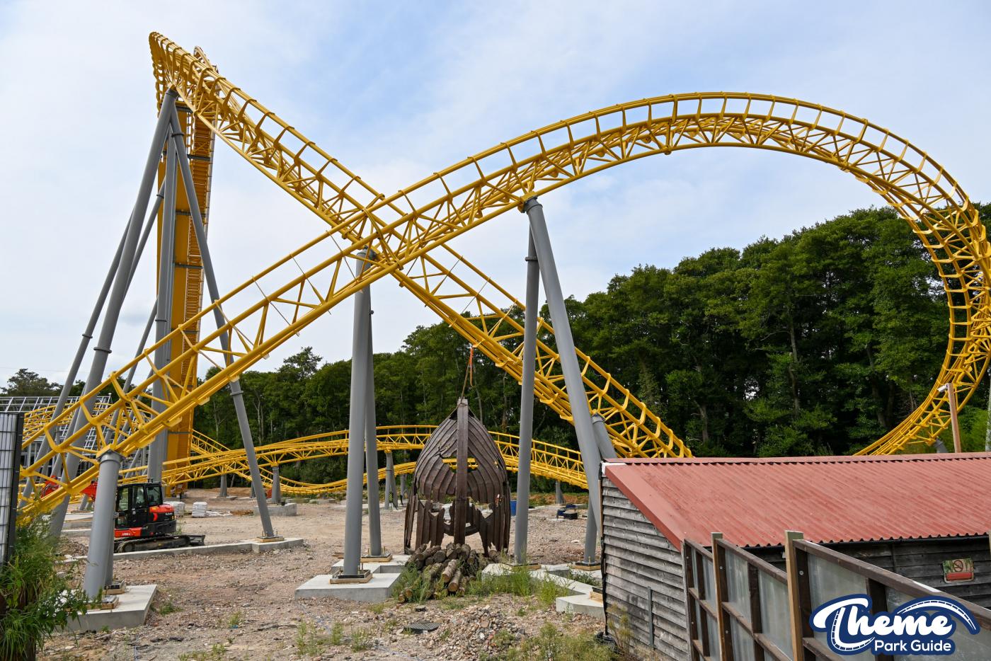 Serpent’s Curse Theming Installed as Construction Progresses at Paultons Park