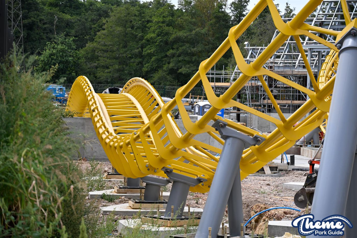 Serpent’s Curse Theming Installed as Construction Progresses at Paultons Park