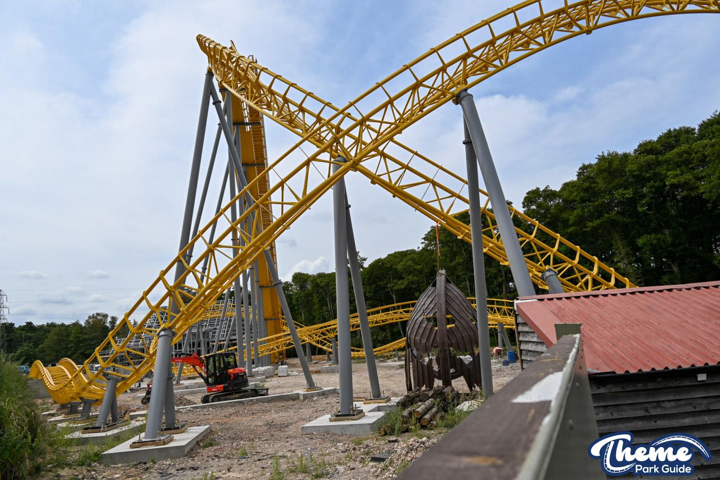 Serpent’s Curse Theming Installed as Construction Progresses at Paultons Park