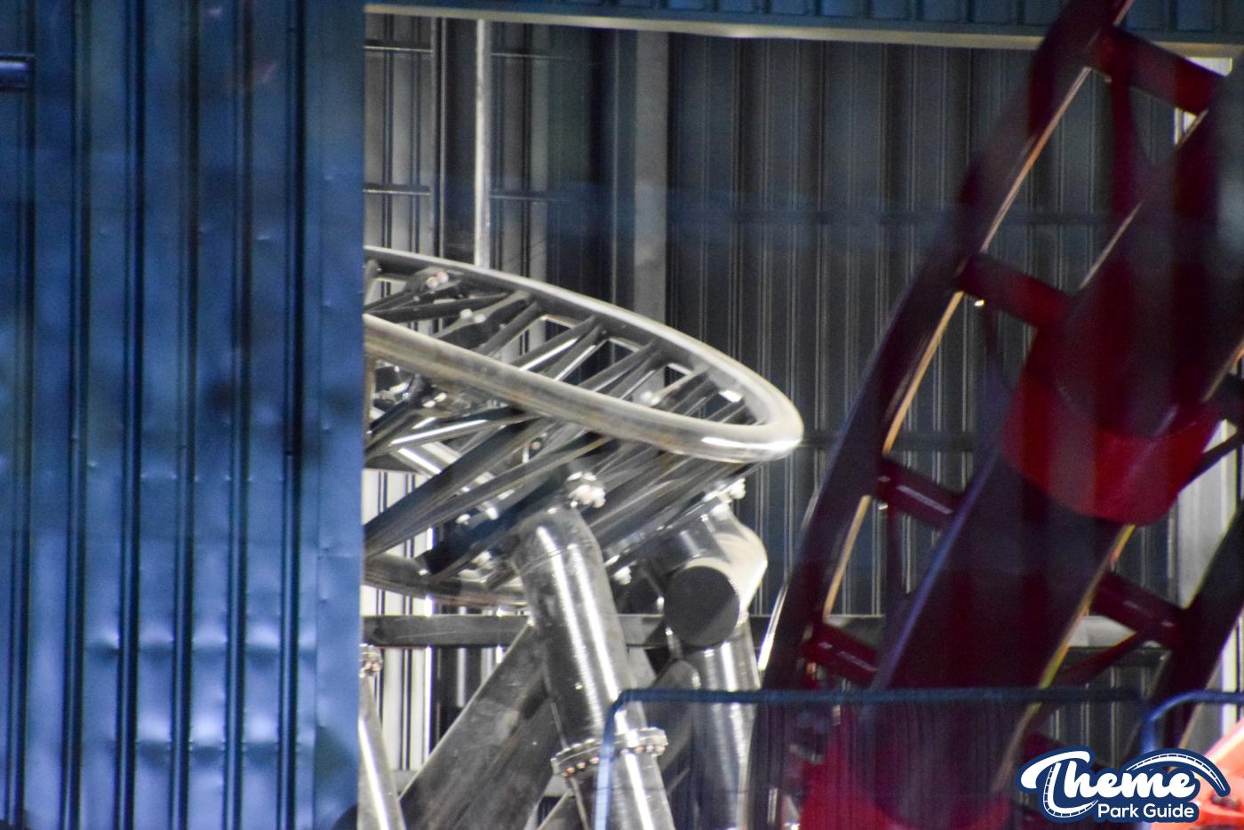 Escape the Nether Rollercoaster's Incredible Track Layout Revealed in the Dark at Chessington!