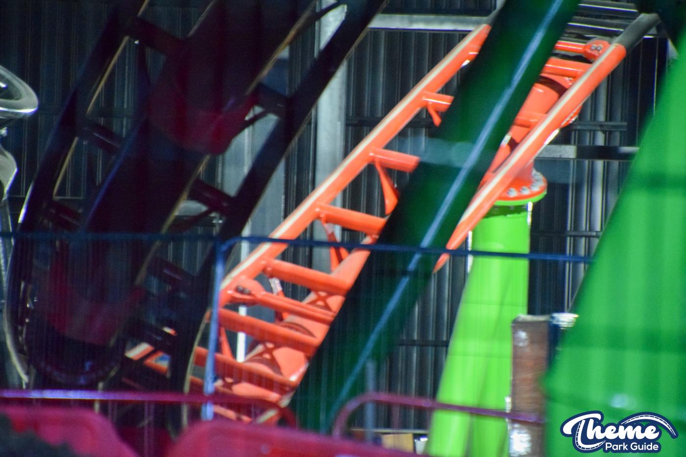 Escape the Nether Rollercoaster's Incredible Track Layout Revealed in the Dark at Chessington!