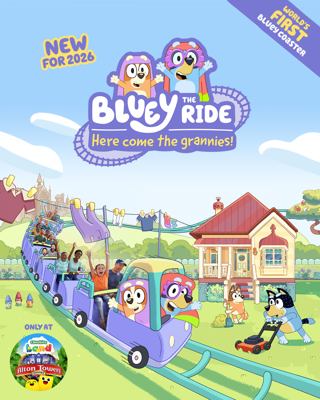 New For 2026 At Alton Towers Bluey the Ride: Here Come the Grannies!