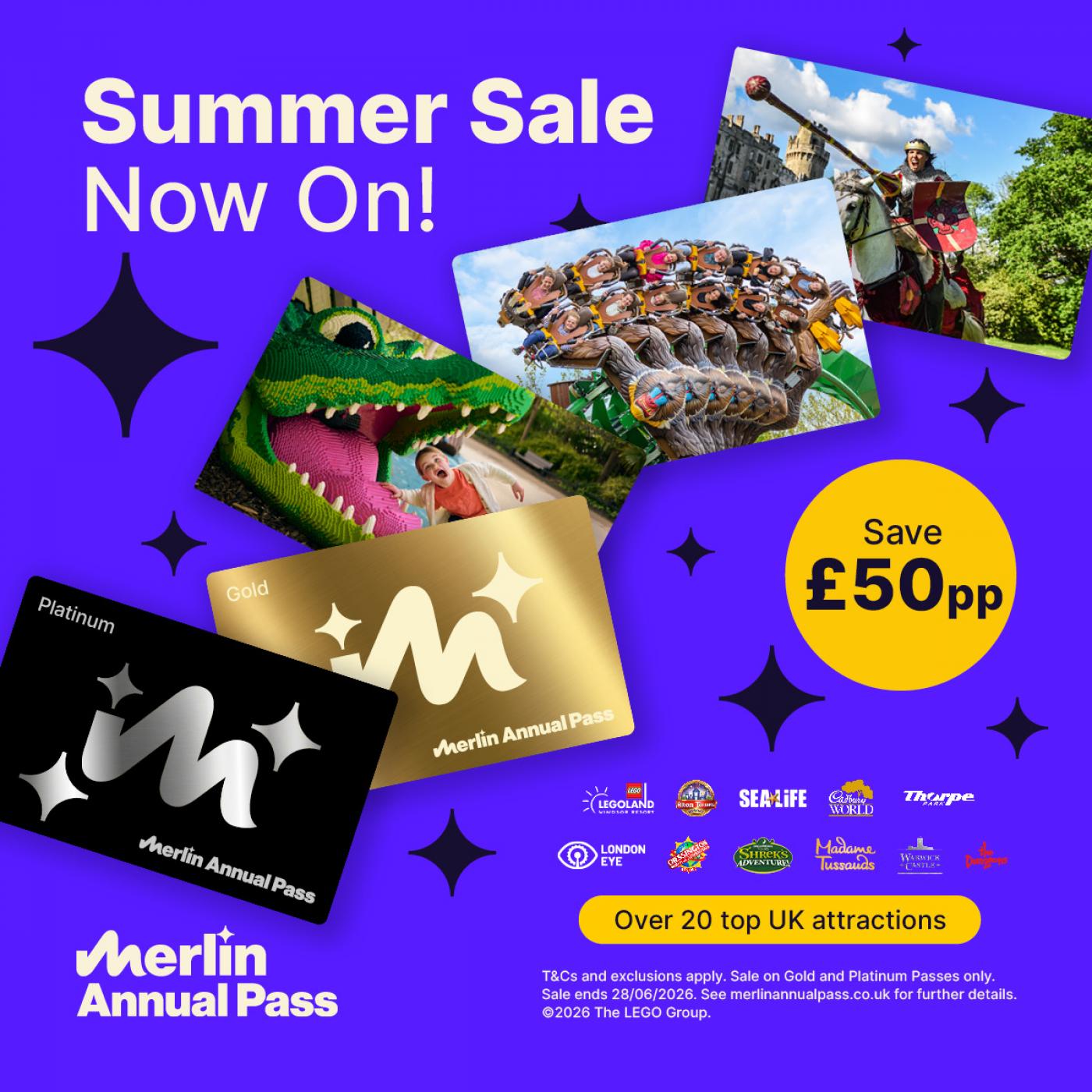Merlin Annual Pass Summer Sale Launches with Savings of up to £50