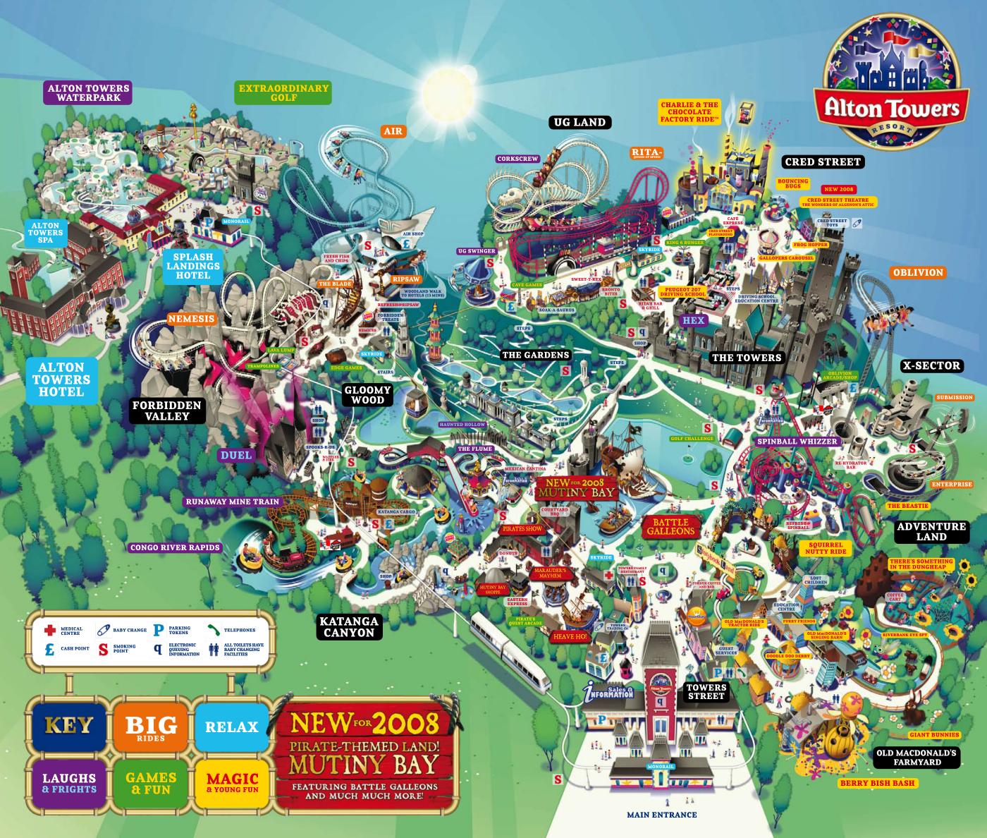 Alton Towers 2008 Map