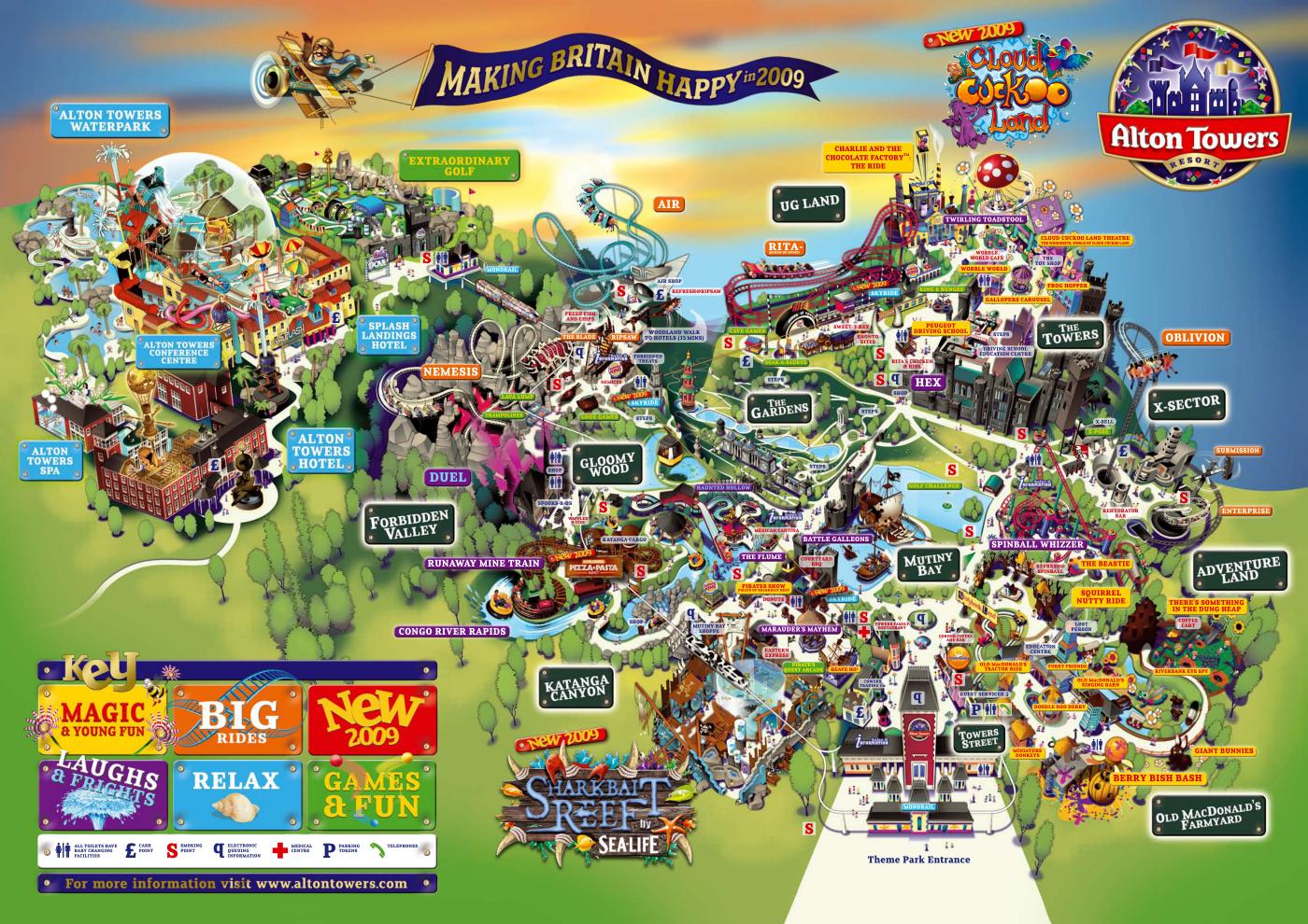 Alton Towers 2009 Map