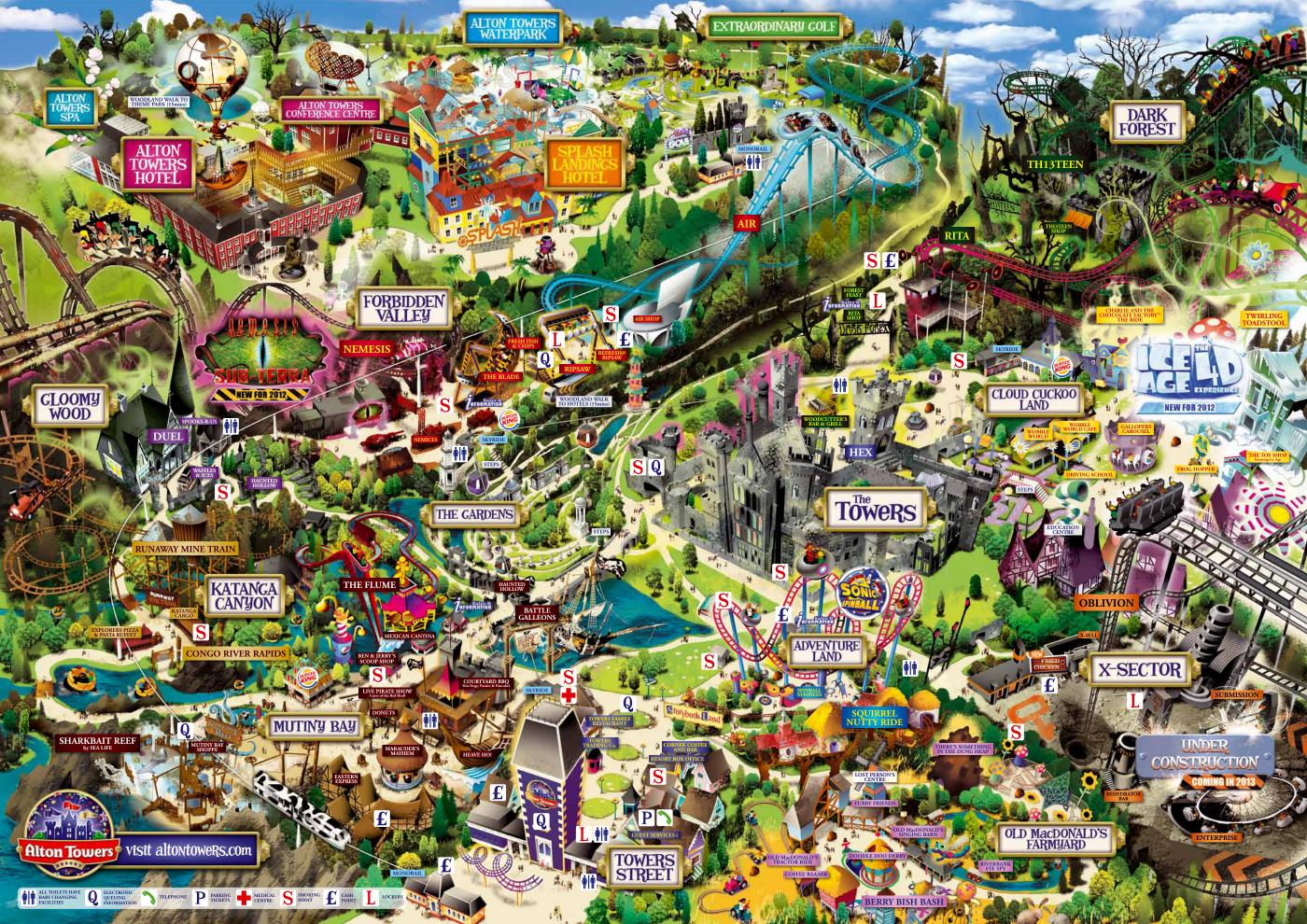 Alton Towers 2012 Map