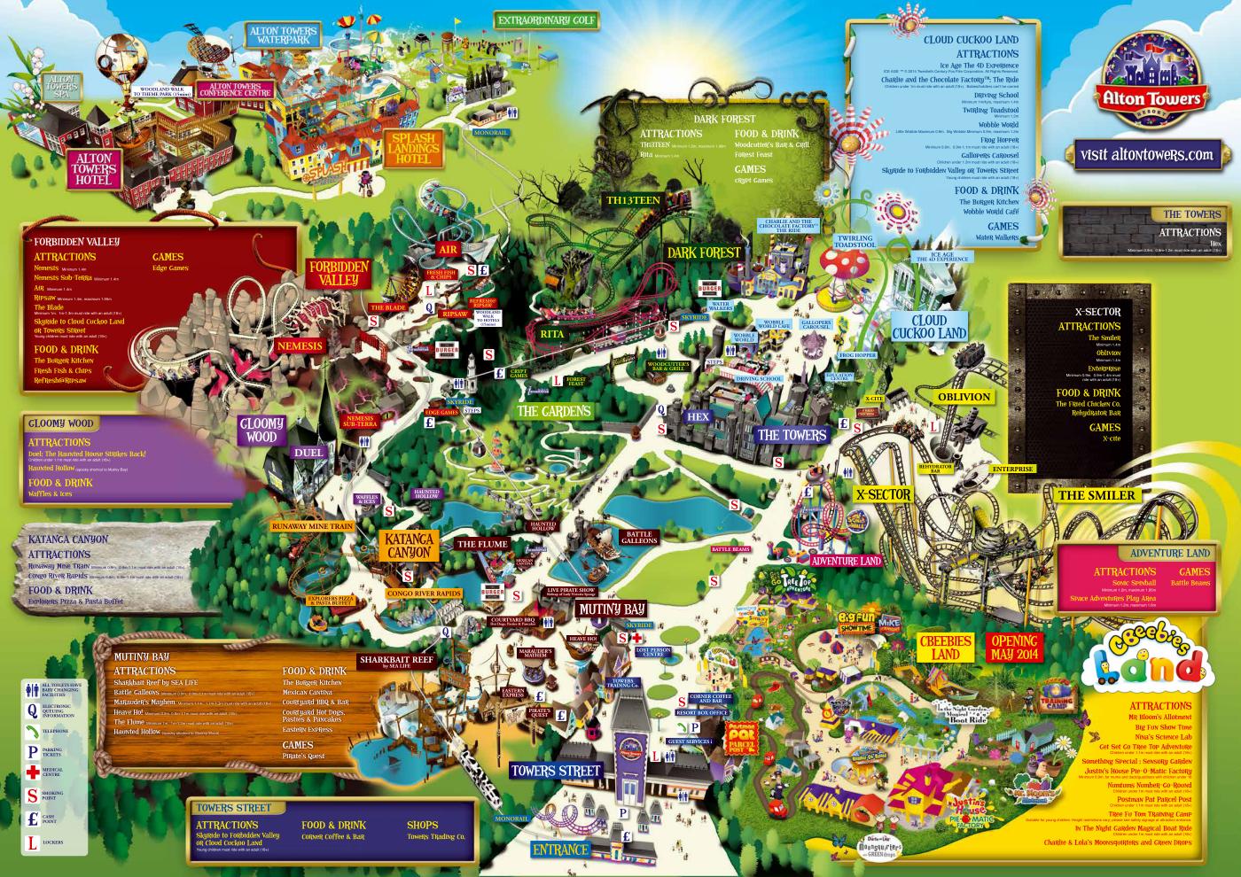 Alton Towers 2014 Map