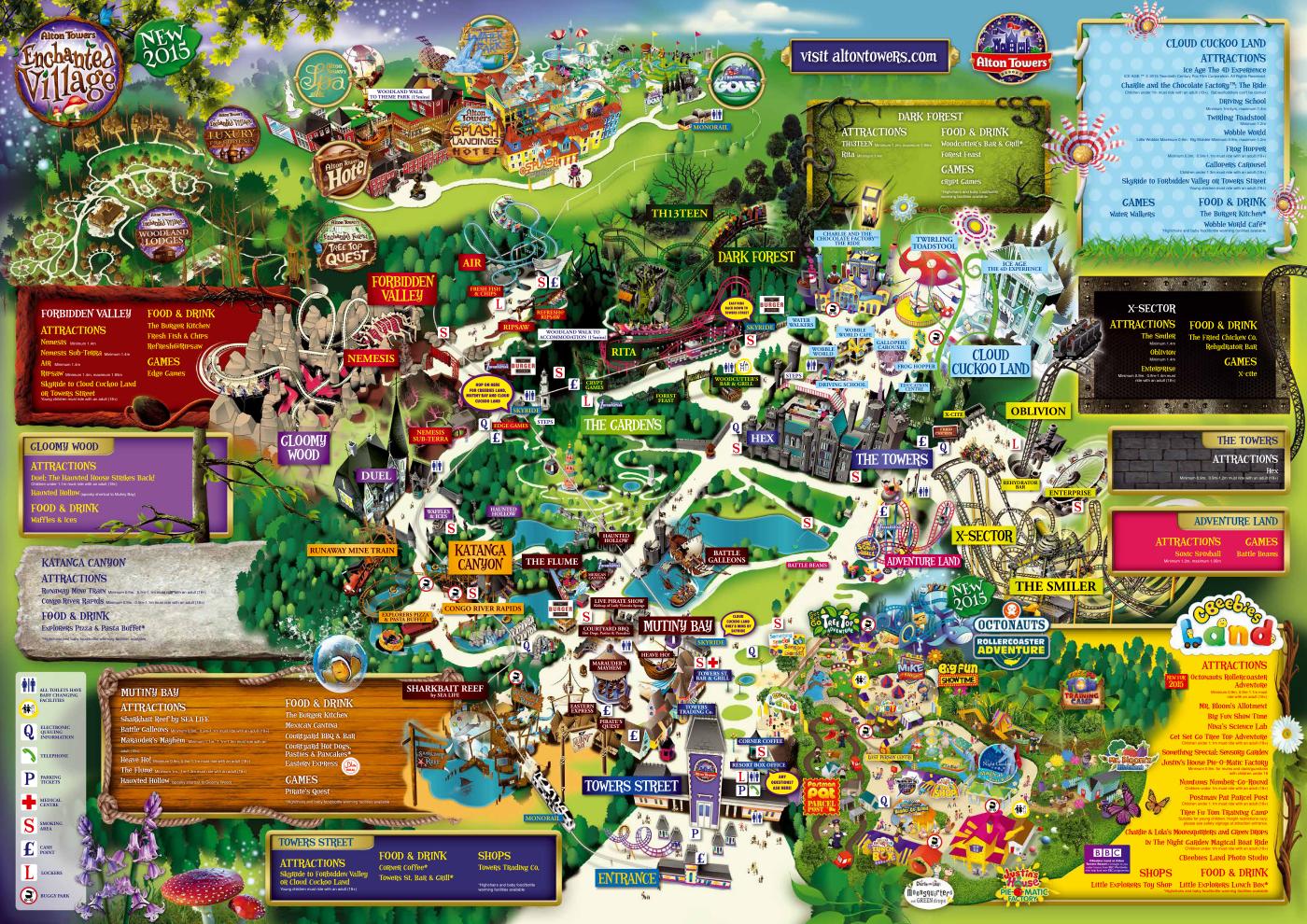 Alton Towers 2015 Map