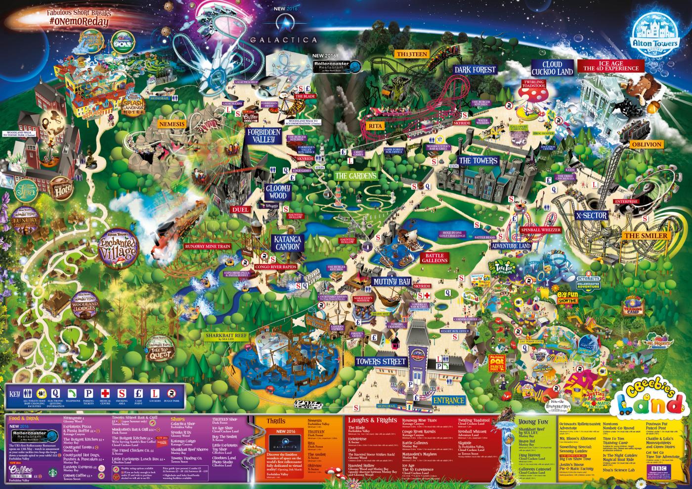Alton Towers 2016 Map